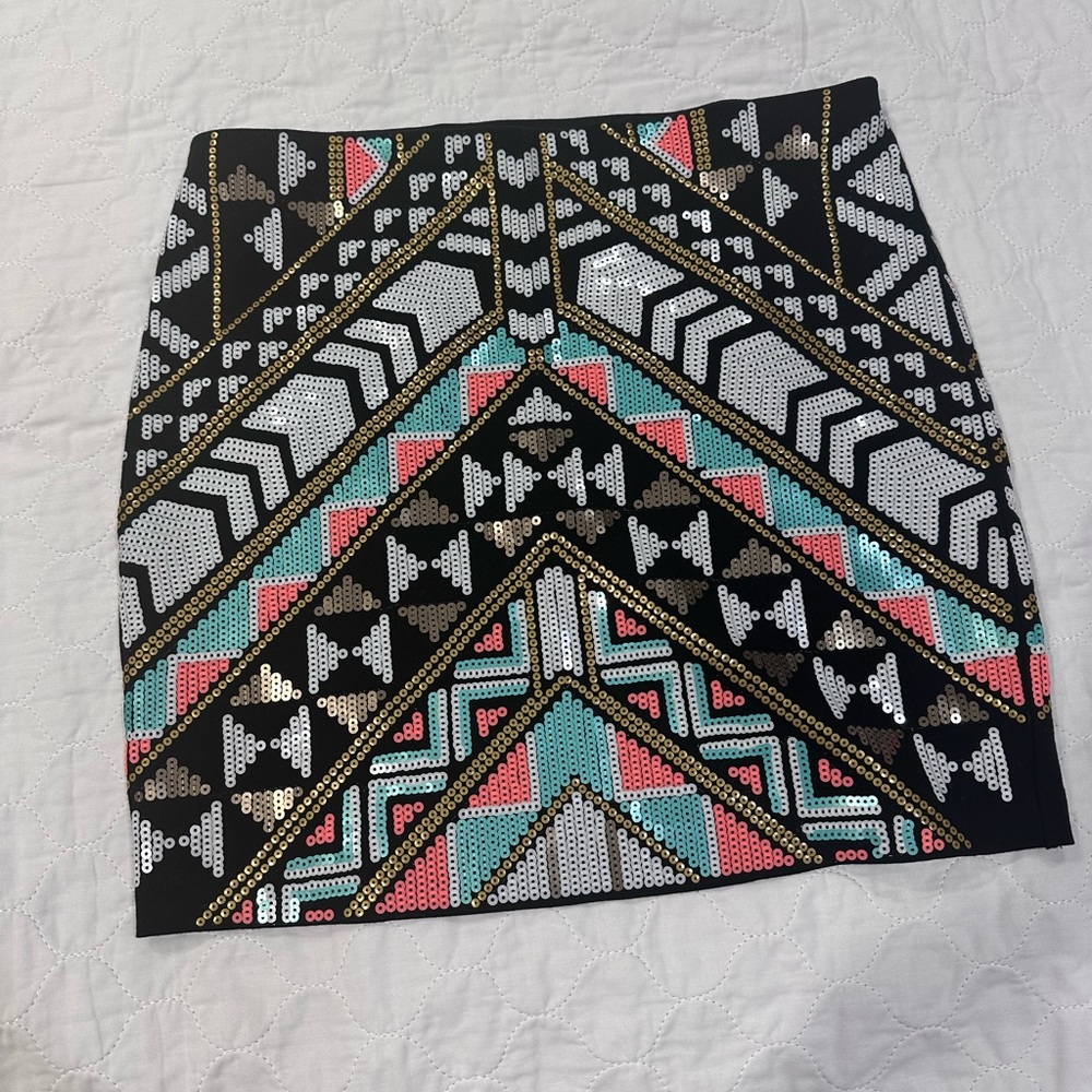 Express Vibrant Geometric Mini Skirt